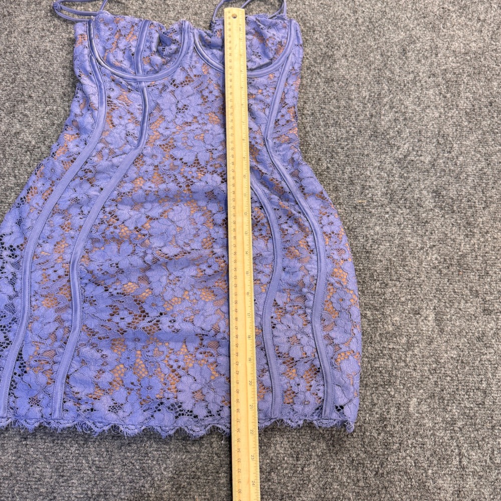 House of CB Corset Mini Dress Womens M Purple Lace Bodycon Coquette Regencycore - Picture 7 of 12